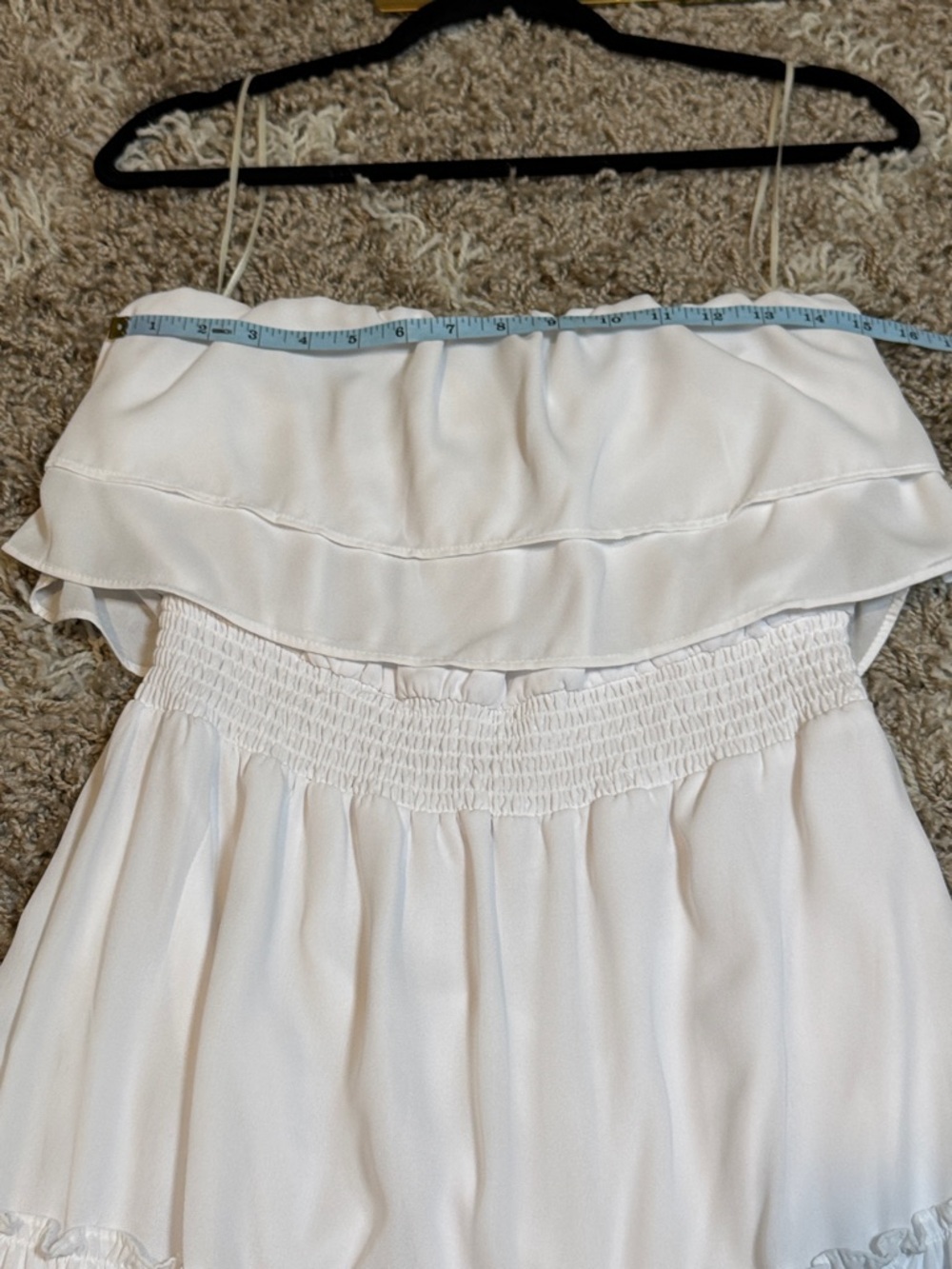 NWT 1. STATE Strapless Tiered Ruffle Midi Dress Ultra White size Large - Picture 9 of 13